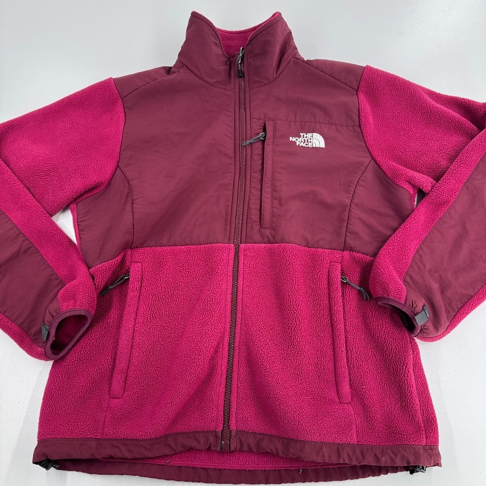 TNF The North Face Denali Jacket WOMENS Fuchsia Burgundy Full Zip Polartec M - Picture 15 of 15
